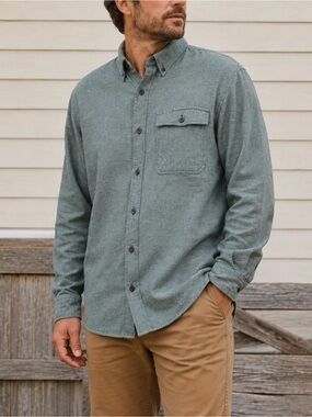 Duluth Trading Co XL Tall 100% Cotton Textured Utility Long Sleeve Shirt